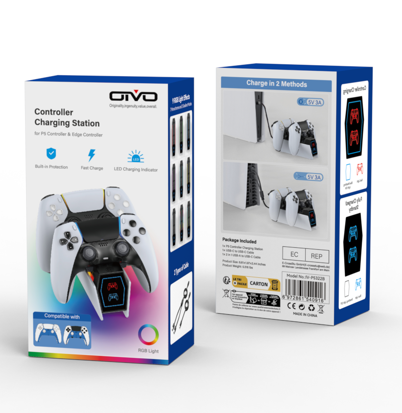 OIVO IV-P5322B PS5 Controller Fast Charger